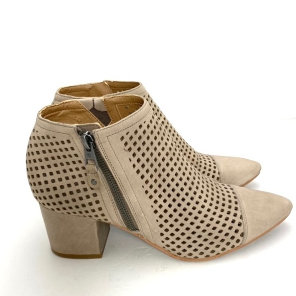 Lucky Brand Jakelyn Mesh Leather Ankle Bootie In Brindle Mushroom Gray - Picture 5 of 11